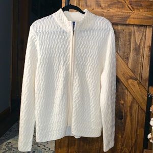 Karen Scott zip up cardigan, size XL